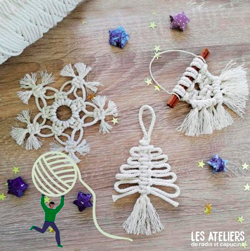 Trio de sapin : décoration de noël en macramé ** Radis et Capucine