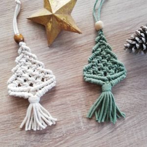 Décoration Noel sapin macramé Bohème