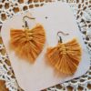 Boucles d'oreilles feuilles pendantes macramé bohème apprêts bronze – Image 6