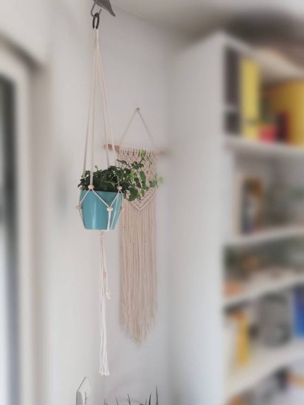 Suspension Plante ajustable corde perles Macramé – Image 3