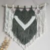 Tenture murale macramé bohème beige et kaki