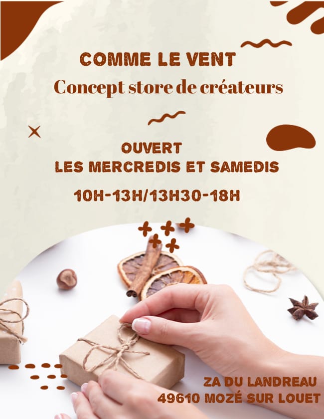 Venez me rencontrer à "Comme Le vent, concept store"