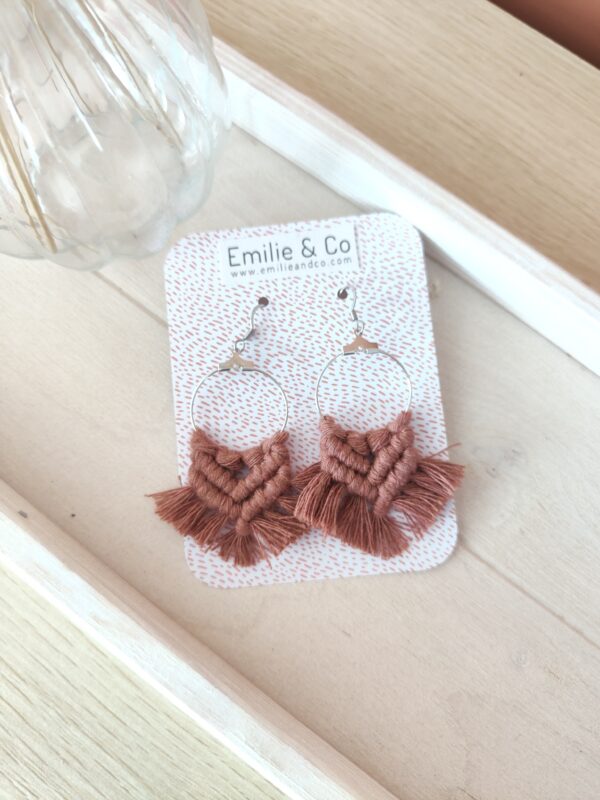 Boucles créoles macramé coloris aux choix – Image 6