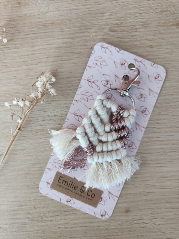 Porte clé/bijoux de sac ou banane Macramé – Image 4