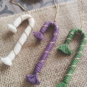 Pampille Noël - Sucre d'orge beige doré - décoration sapin